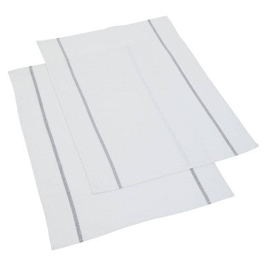 Doro Set Of 3 White and Grey Voilet Waffle Tea Towels