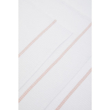 Doro Set Of 3 White and Almond Waffle Tea Towels