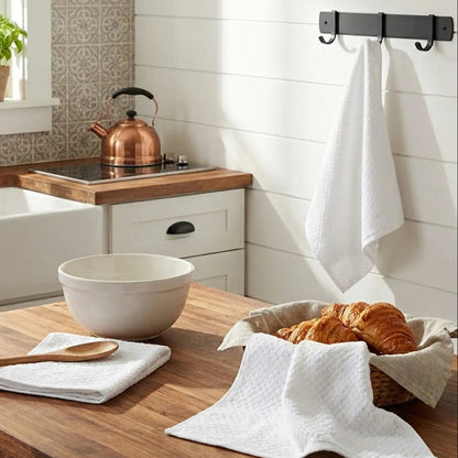 Doro Set Of Three White Terry Tea Towels