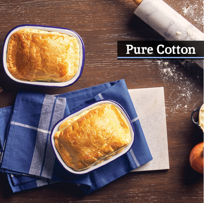 Doro Set Of Three Blue And White Tea Towels