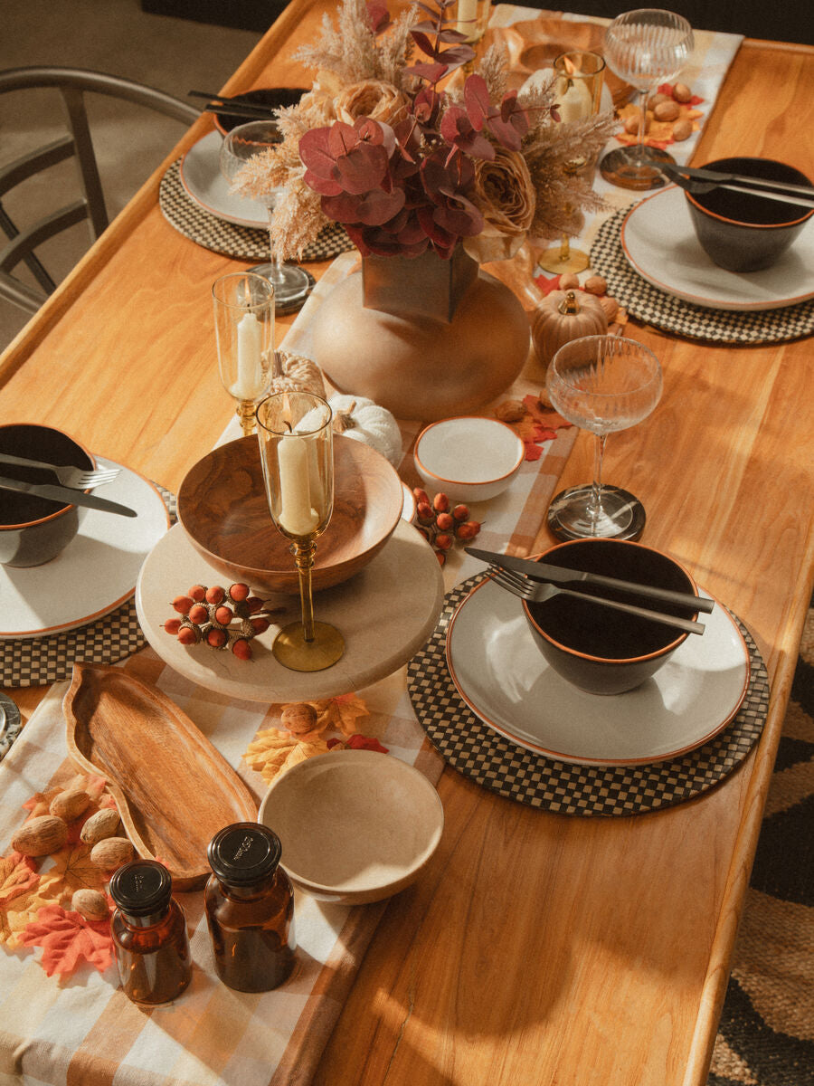 Thread and Loom Terracotta Gingham Tablecloth