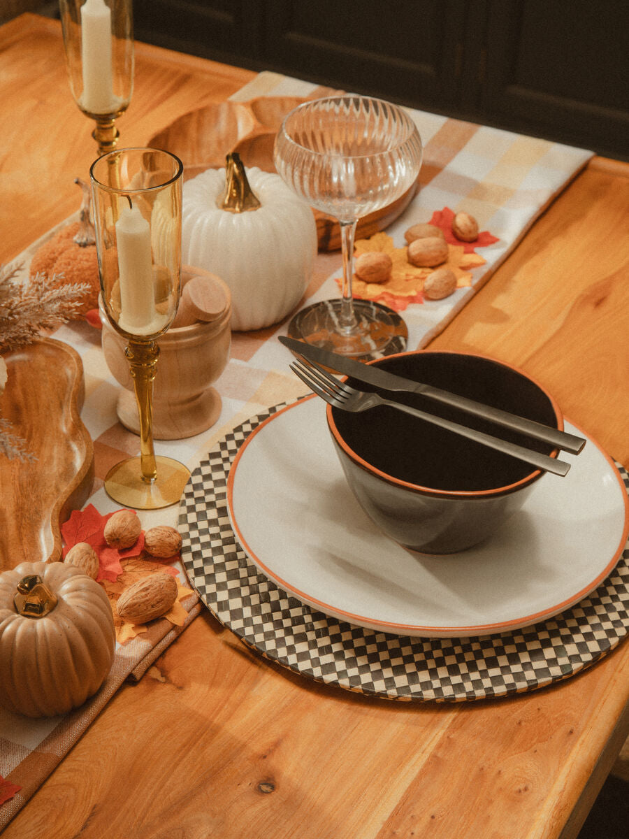 Thread and Loom Terracotta Gingham Tablecloth
