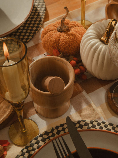 Thread and Loom Terracotta Gingham Tablecloth