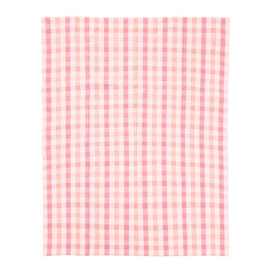 Thread and Loom Toasted Almond And Coral Check Tablecloth