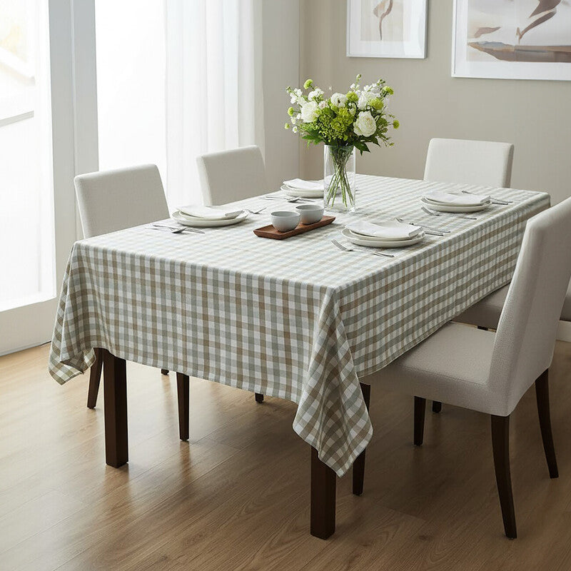 Thread and Loom Check Design Tablecloth