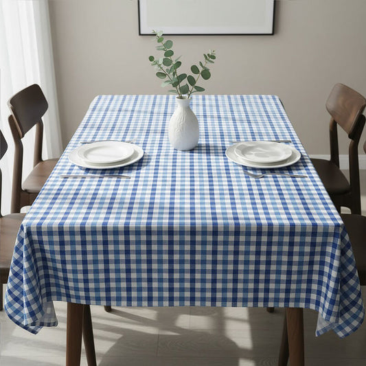 Thread and Loom Blue Check Tablecloth