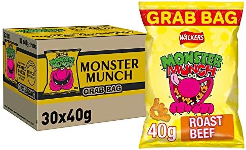 Monster Munch Roast Beef Snacks, 40g (Pack of 30)