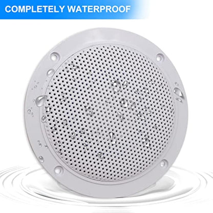 Herdio 160W 4 Inch Ceiling Speaker Kit Amplifier Water Resistant Ceiling Speakers For Bathroom Kitchen Home Outdoor,compatible with Bluetooth