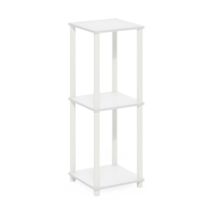 Furinno TURN-N-TUBE Side Table Set of 2, 2-Tier Stackable End Table with Open Shelf, Toolless Night Stand, Bedside Table, for Living Room, Bedroom