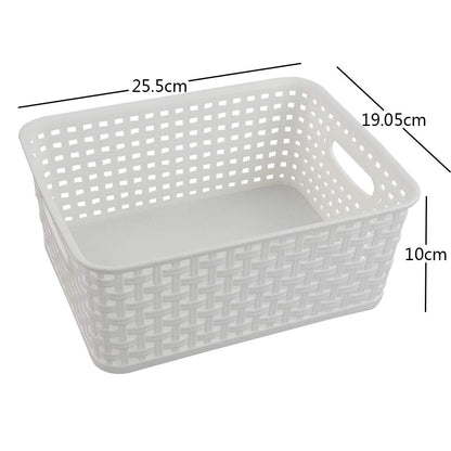 Asking 6-Pack Plastic Storage Baskets, Weave Basket Organizer