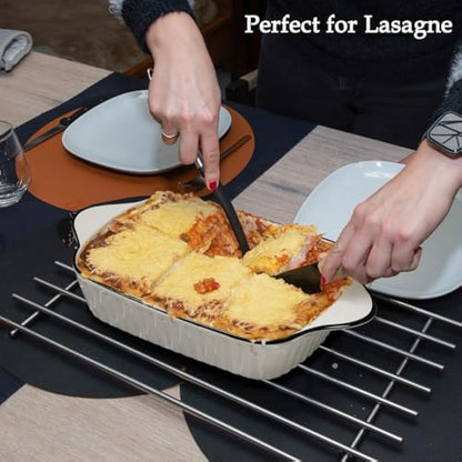 NUTRIUPS 10.5'' Small Baking Dishes Set of 4, 34Oz Rectangular Lasagne Dishes, Small Ceramic Baking Dish, Rectangular Bakeware with Handles, Oven Safe & Microwave Safe