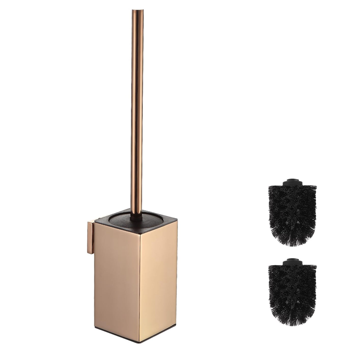 BGL Toilet Brush Holder Rose Gold Wall-Mounted | Square 304 Stainless Steel with Hygiene Stand | Rust-Free & Elegant for Bathroom & Hotel