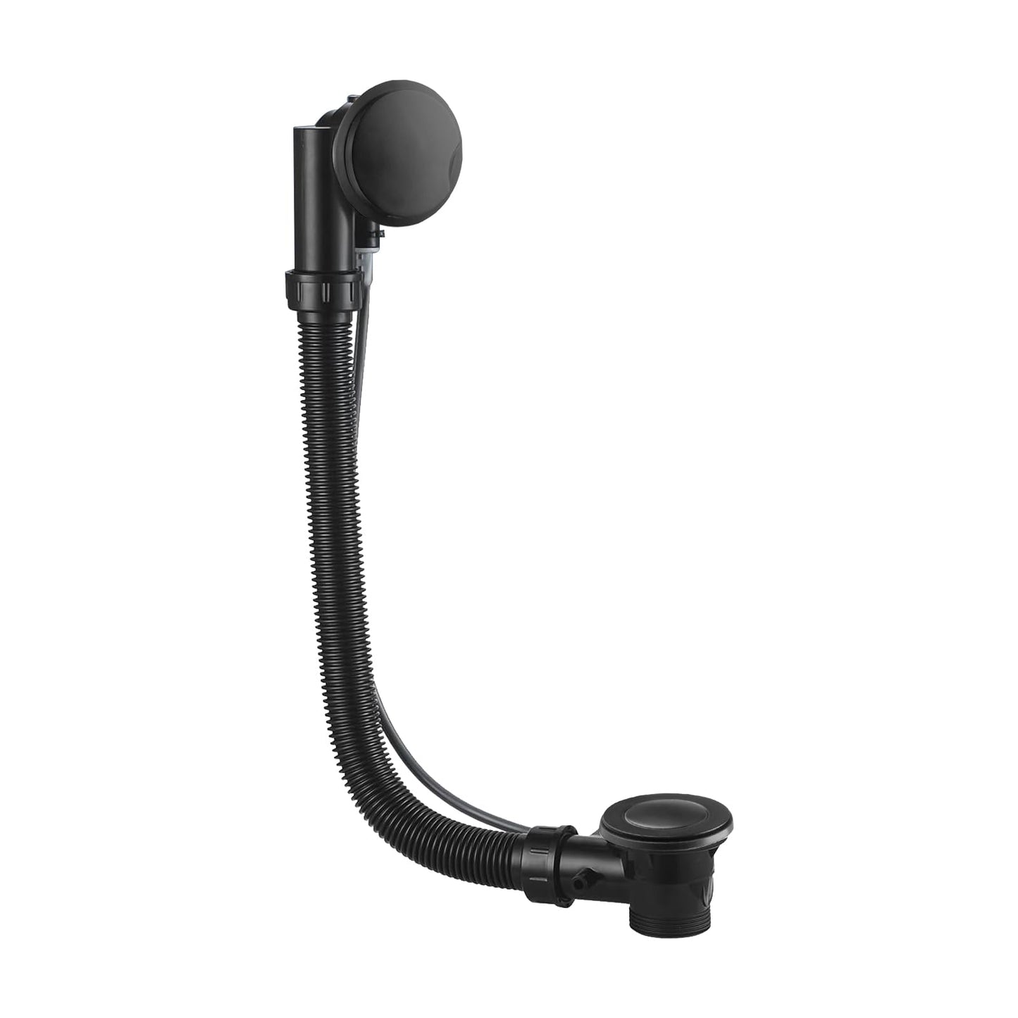 Inodiref Pop Up Bath Waste and Overflow Kit Twist Drain Pop Up Bath Plug Bath Plug Replacement (Matte Black)