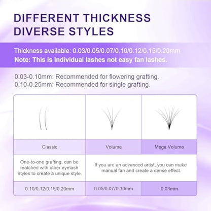 NAGARAKU 5 Trays Eyelash Extensions Supplies Classic 1:1 Lashes Individual Volume Lash Extensions Soft Single Natural Eyelashes Matte Black 16 Rows (0.03mm D Curl 9/10/11/12/13mm in 1 Pack)