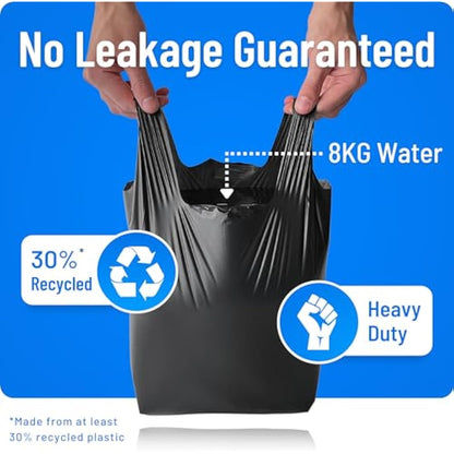 Large Dog Poo Bags - 2000 Pack, 33% Thicker & 25% Larger Poop Bag with Easy Tie Handles, 100% Leak Proof, Odour Free Pet Waste Disposal, Discreet Opaque Black