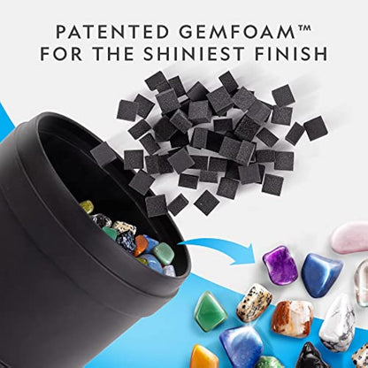 NATIONAL GEOGRAPHIC Hobby Rock Tumbler Kit - Rock Polisher for Kids & Adults, Durable Noise-Reduced Barrel, Rocks, Grit & New GemFoam for a Shiny Finish, Cool Toys, Great STEM Hobby Kit