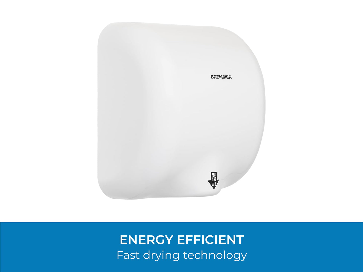 Bremmer Generic Turbo Hand Dryer | High Velocity Low Energy Eco Friendly Electric Dryer | Electric Hand Dryers for Toilets Commercial | Hand Dryer for