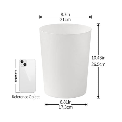 Cetomo 7.2L*3 Plastic Waste Paper Bin, Trash Can, Small Bins, Bedroom Bin, Round Waste Basket for Kitchen Rooms, Nesting, Matte, Frosted, Minimalist