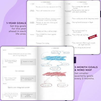 Clever Fox Planner Schedule – Undated Weekly & Monthly Life Planner with Time Slots, Appointment Book & Daily Organizer, A5 (Purple)