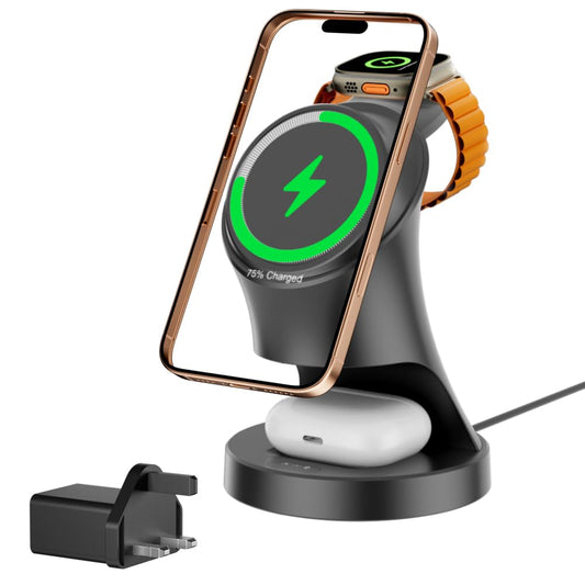 3 in 1 Wireless Charging Station for Apple Devices,Magsafe Charger Stand for IPhone16 15 14 13 12 Pro/Max/Plus/Mini Wireless Charger Station for