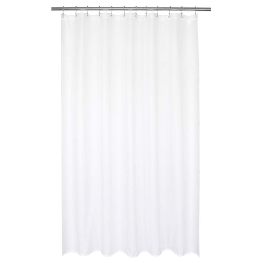 Barossa Design Waterproof Fabric Shower Curtain or Liner 72" W x 76" H - Hotel Quality, Machine Washable, White Shower Curtain Liner for Bath Tub,