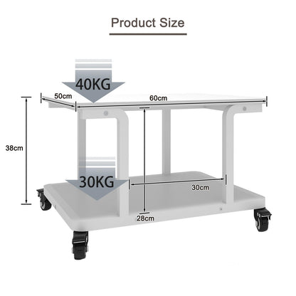 PUNCIA 2-Tier Laser Printer Stand with Storage Shelf Movable Copier Stand