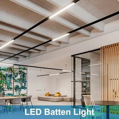 muzha 4 Packs LED Batten Lights 4FT 40W 4000k Daylight,Low Profile Wall or Ceiling Surface Mounted Fitting for Home/Workshop/Office/School Restaurant