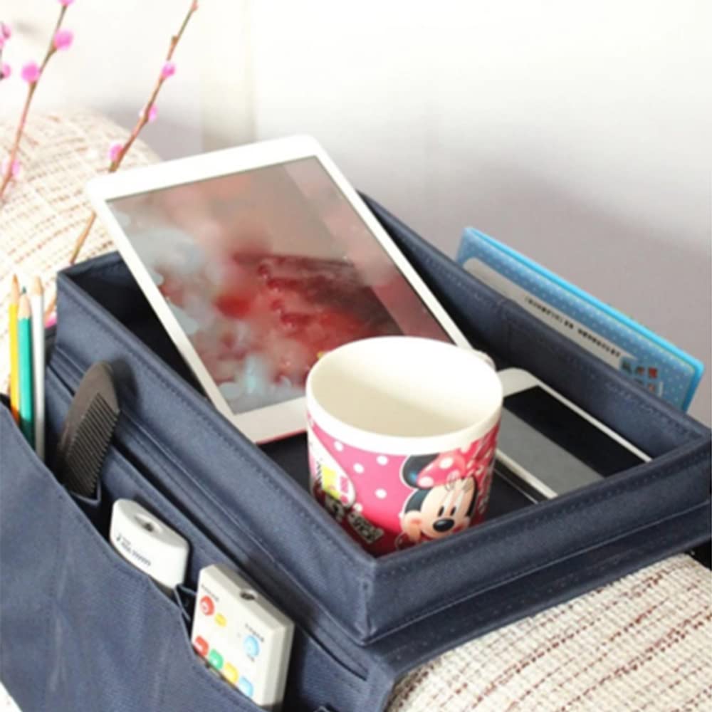 DZOZO Sofa Chair Couch Armrest Organizer Remote Control Holder Caddy Handset Holder Armchair Storage Bag with Cup Holder for Tablet, Phone, Pad, Book