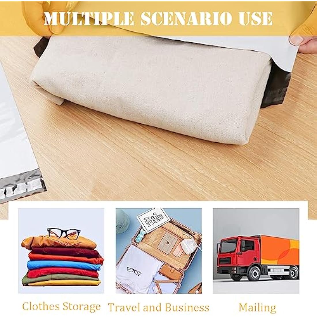 50pc 35x45cm Yellow Vinted Postage Bags Mailing Bags for Clothes,Mailing Poly Postal Self Seal Bags,Parcel Shipping Bags Strong Packaging Bag Delivery Bags Plastic Envelopes for Posting Clothes Parcel