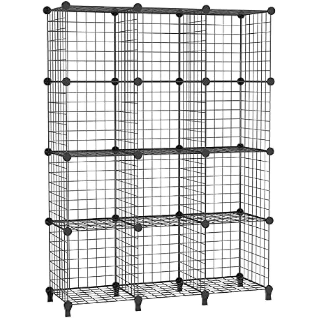 AWTATOS Cube Storage Unit, 12 Cube Wire Storage Shelves, Multifunctional DIY bookcases and Shelving Units Perfect for Office/Livingroom/kitchen/Bathroom, Black USCIH12BE