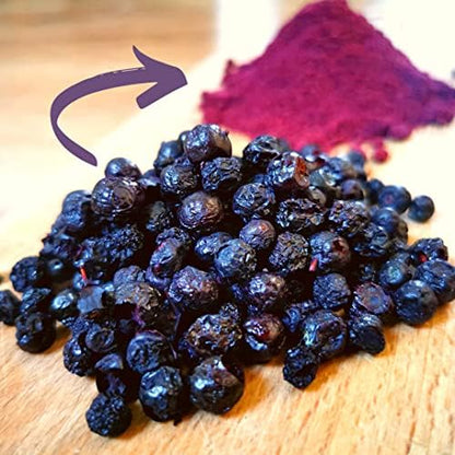 Freeze Dried Wild Blueberry Powder | XL 300g Vaccinium Myrtillus Pure Blueberries Fruit Milled to Bilberry Powder | Make Smoothies Bowls, Superfood Like Aronia, Acai Berry Powder | ZingyZoo