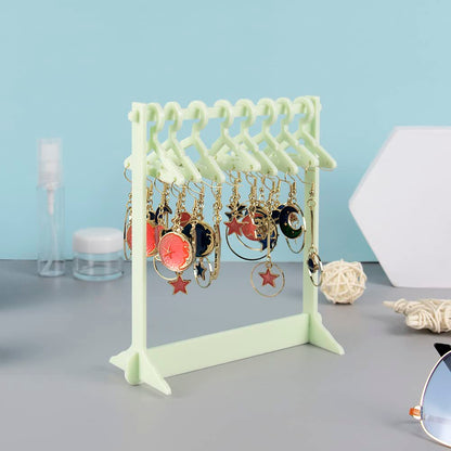 NatSumeBasics Green Earring Holder Stand Clear Acrylic Earrings Rack Mini Hangers Display Stand Jewelry Organizer Storage for Women Girls (Green)