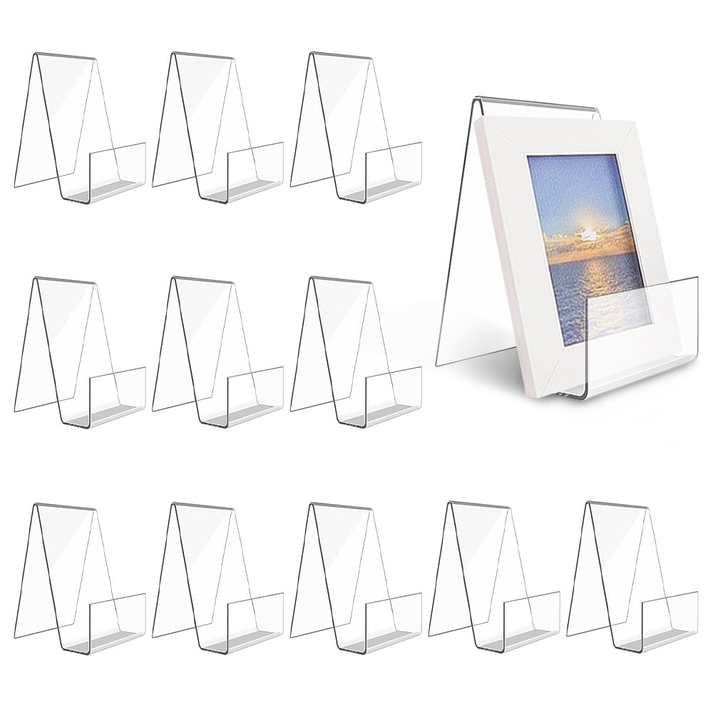 12 PCS Acrylic Book Display Stands, Transparent Display Stands