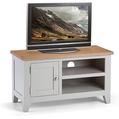 Julian Bowen Richmond TV Unit for up to 65" TVs, Grey/Oak - H50 x W91cm