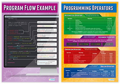 Daydream Education Computer Programming Posters - Set of 9 Computer Science Posters | Gloss Paper | 850mm x 594mm (A1) | FREE Interactive Quizzes | Computing Classroom Charts