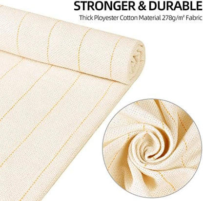 ROCKY&CHAO 79x59Inch Tufting Cloth with Yellow Marked Lines for Rug Tufting, 70x39Inch Non-Slip Backing Felt Cloth for Tufted Rugs, Monk Cloth Rug Tufting Kit for Tufting Gun, Punch Needle