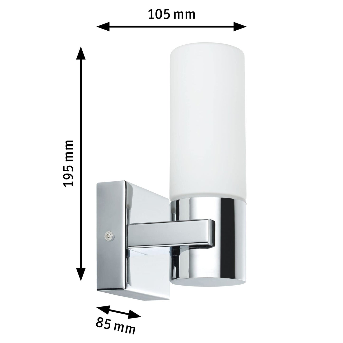 Paulmann 70354 Gemini Wall luminaire Wall Spotlight IP44 Without lamp E14 Base max. 2x20W Hallway Light 2-Pack Wall luminaire Chrome Satin Metal Glass