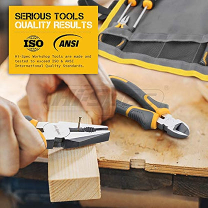 Hi-Spec 7pc Home DIY Repair Tool Kit Set in a Roll Up Toolbag. Compact Household DIY Starter Basic Handyman Tools of Plumber Pliers, Screwdrivers and Adjustable Wrench