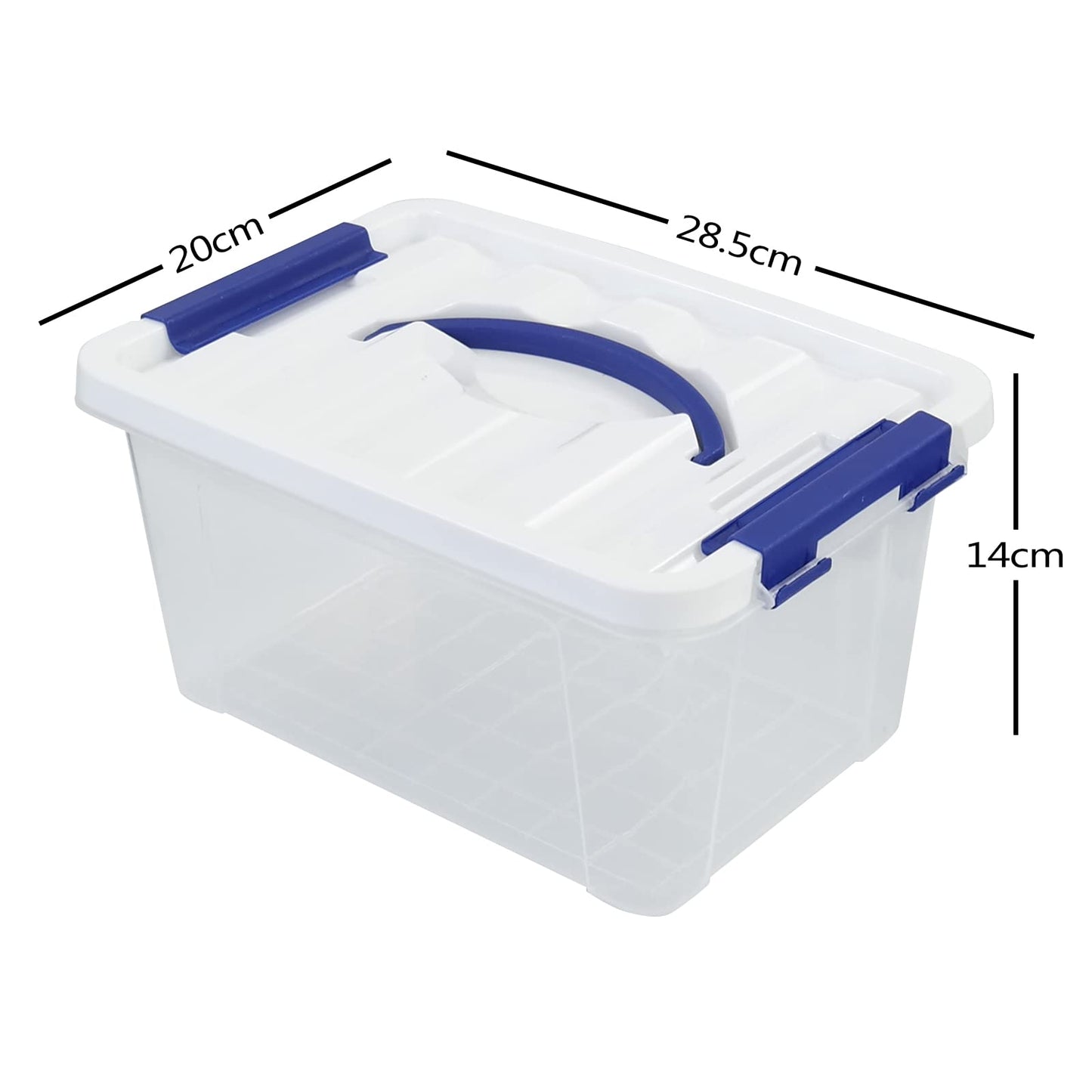 Nesmilers 6-Pack Plastic Boxes with Lid, 6 Liter Small Clear Storage Box