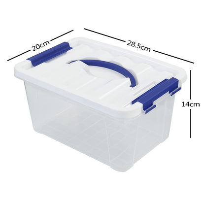 Nesmilers 6-Pack Plastic Boxes with Lid, 6 Liter Small Clear Storage Box