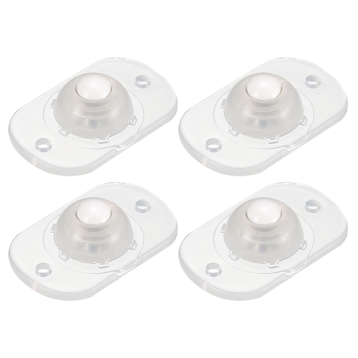 sourcing map Self Adhesive Caster Wheels, Mini Swivel Paste Universal Pulley for Bin Bottom, Trash Can, Electronic (Pack of 4 -Clear)