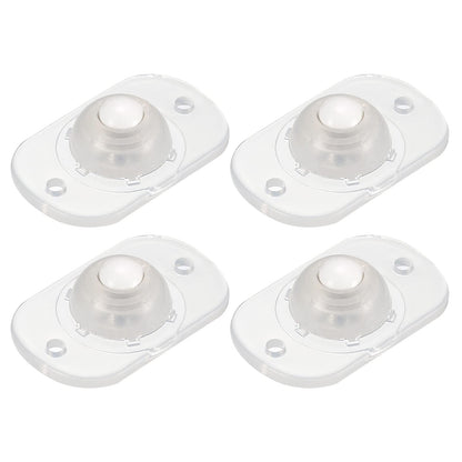 sourcing map Self Adhesive Caster Wheels, Mini Swivel Paste Universal Pulley for Bin Bottom, Trash Can, Electronic (Pack of 4 -Clear)