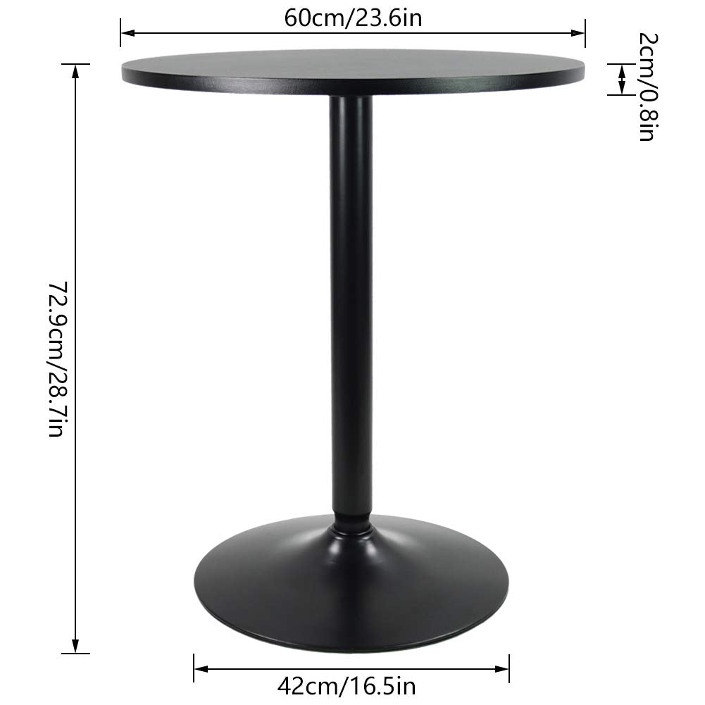 KKTONER Round Bar Table 60CM Top for Cocktail Bar Pub Coffee Tea Dining Bistro outdoor Table (74CM H)
