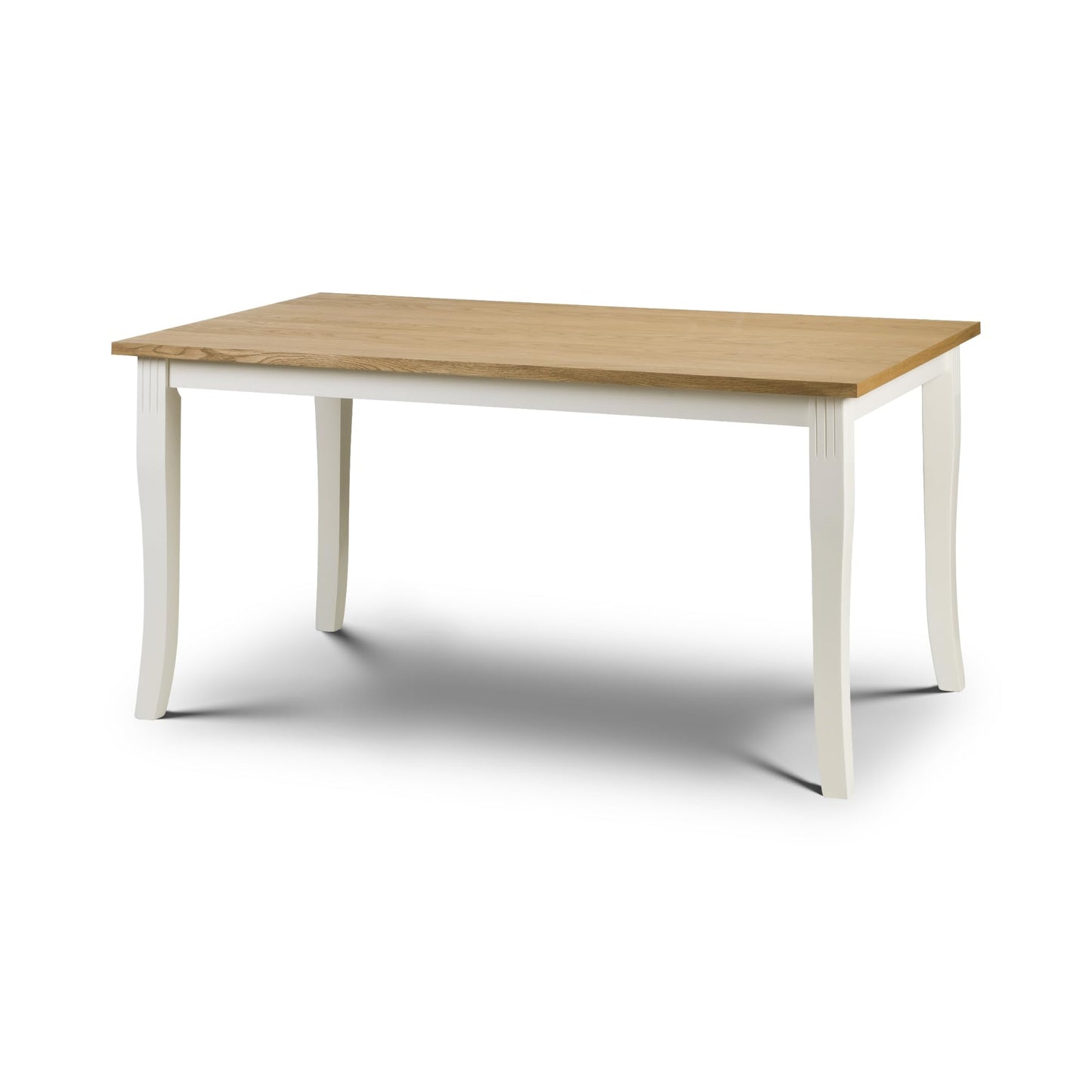 Julian Bowen Davenport Dining Table, Ivory/Oak - H75 x W150 x D90cm