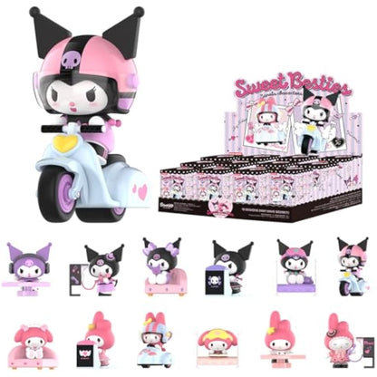 POP MART Sanrio characters Sweet Besties Series Figures Collectible Character Series Whole Set(12Boxes) 2.5inches Articulated Character Premium Design gifts for women Fan-Favorite blind box