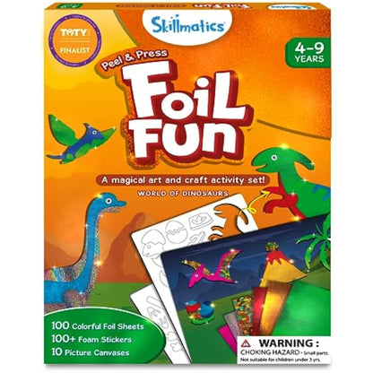 Skillmatics Foil Fun - Dinosaurs, No Mess Art for Kids, Craft Kits & Supplies, DIY Creative Activity, Travel Toys, Gifts for Boys & Girls Ages 4, 5, 6, 7, 8, 9