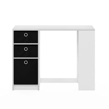 Furinno JAYA Desk, Gaming Desk with Drawer, Computer Desk, Writing Desk, Office Desk for Home Office, Study Room, Dorm, Bedroom, White