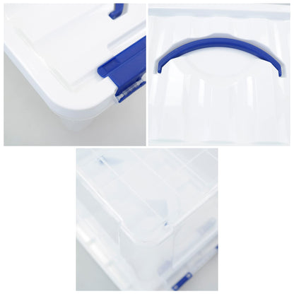 Joyeen 5.5 Liter Plastic Storage Boxes, 6-pack Plastic Clear Boxes with Lids