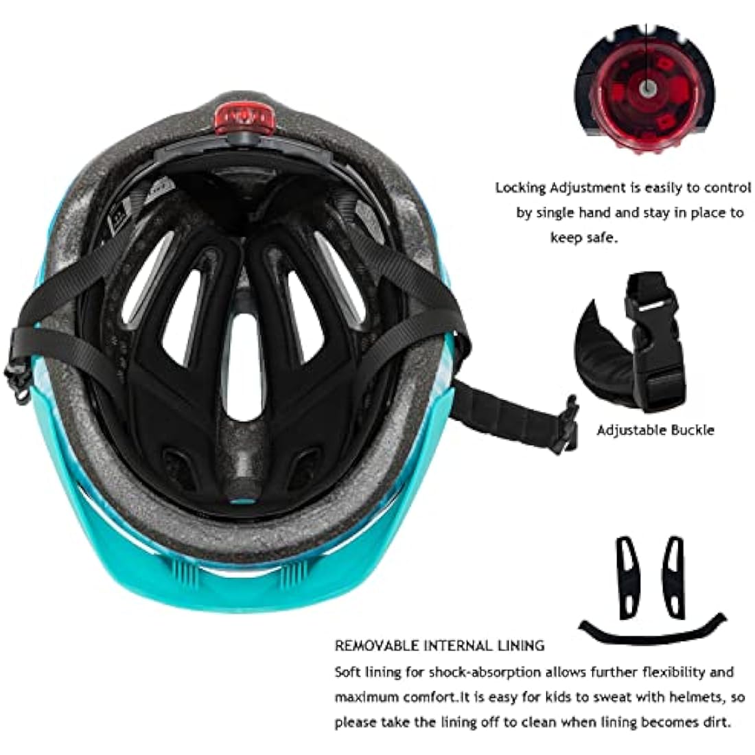Kids Bike Helmet Exclusky Boys Girls Bike Helmet Adjustable Kids Cycle Helmet 50-57cm, Multi-Sport Kids Helmet Age 5-7-9-10-12, Bicycle Helmet Kids with Visor