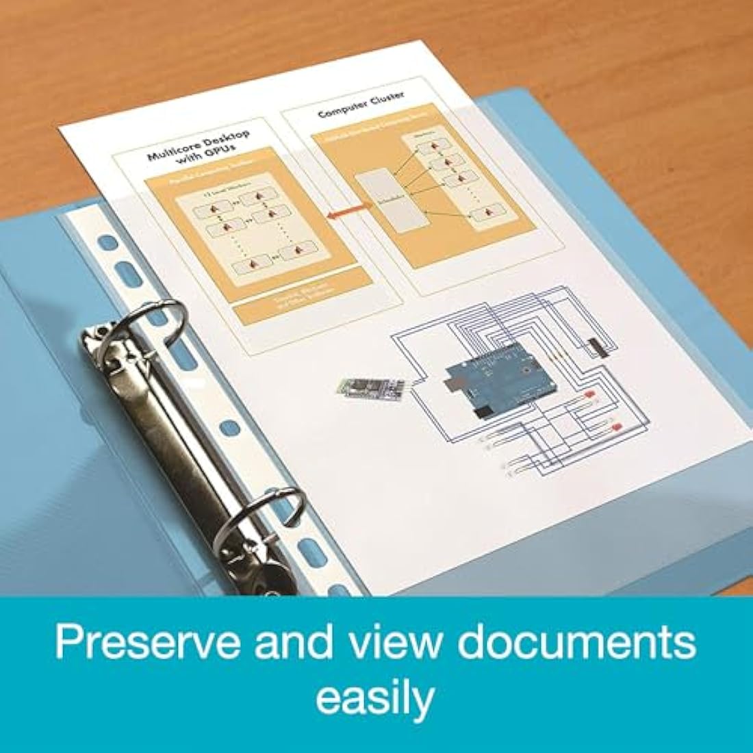 SUMMIT Punched Pockets A4, Embossed, 300 Poly Pockets